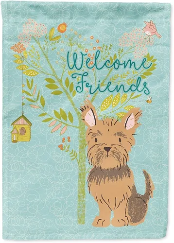 Miniatura 78 de Caroline's Treasures BB7594GF Bandera de jardín de Husky siberiano con texto en inglés "Welcome Friends" - Bandera decorativa para patio exterior