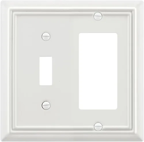 Miniatura 14 de Paquete de 1 Placa de Pared Combinada Toggle/Decorativa, Cubierta de Placa de Pared de Metal para Interruptor de Luz, Receptáculo, Interruptor