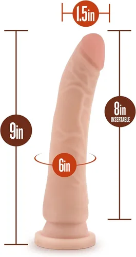 Miniatura 3 de Blush Dr. Skin Plus - Consolador largo realista de 9 pulgadas, triple densidad, ultra suave pero firme, anillo tórico de TPE suave, compatible