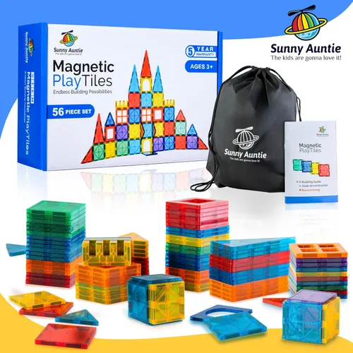 Miniatura 9 de Fichas Magnéticas 56 Piezas, Fichas Magnéticas para Niños y Niños Pequeños de 3 a 8 años, Juguete Magnético para Niños y Niñas de 3, 4, 5, 6, 7, 8