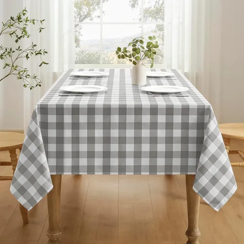Miniatura 5 de Veblandy - Mantel cuadrado a cuadros impermeable de gingham, lavable, a cuadros de búfalo, funda de mesa sin arrugas para cocina, comedor y pícnic