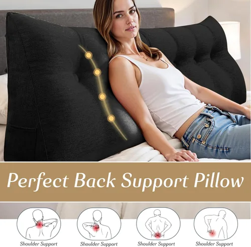 Miniatura 4 de Almohada de Cuña para Cabecero - Almohada Triangular para Cabecero de Cama, Almohada de Cuña para Descanso en la Cama, para Sentarse en la Cama