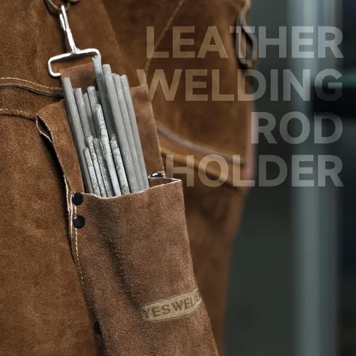 Miniatura 4 de YESWELDER Soporte de varilla de soldadura de cuero de vaca ignífugo, bolsa de varilla de electrodos espesados, Puedo de almacenamiento de electrodos