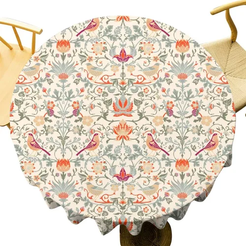 Miniatura 192 de Mantel Floral Retro de Pájaros, Diseño Original Bohemio William Morris Estampado Cubierta de Mesa para Hogar Picnic Fiesta Comedor Cocina William