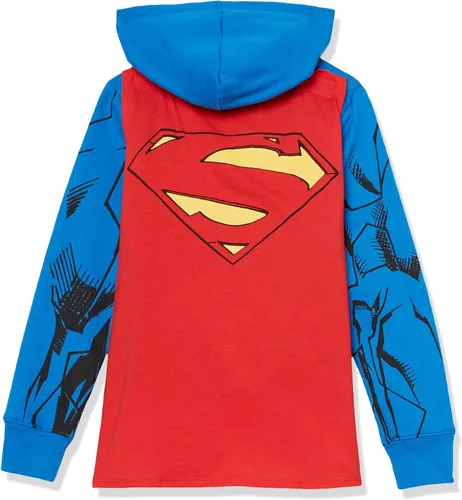 Miniatura 2 de DC Comics Superman - Sudadera con capucha para cosplay con cremallera y capa DC para niños 4-20