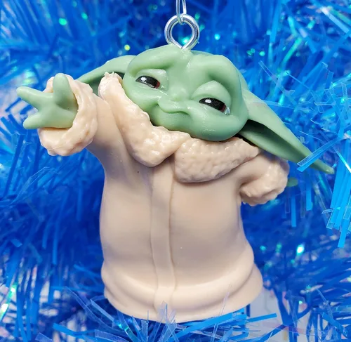 Miniatura 3 de Star Wars Mandalorian - Juego de adornos de 3 piezas de Baby Yoda, diseño único inastillable