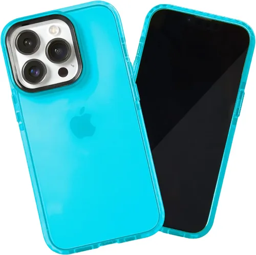 Miniatura 121 de SteepLab Funda de barrera para iPhone 13, protección de 360 grados que absorbe impactos con bisel elevado y colores llamativos (cielo azul brillante)