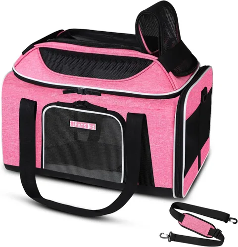 Miniatura 21 de Petskd Transportador de mascotas extensible superior de 17 x 11 x 9.5 pulgadas, aprobado por aerolíneas de Alaska, transportador de lados suaves
