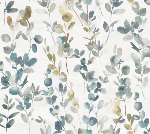 Miniatura 2 de York Wallcoverings Candice Olson PSW1431RL - Papel tapiz autoadhesivo de eucalipto azul marino
