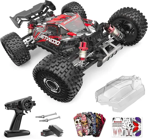 Jetwood 1/16 Coche RC Rápido Sin Escobillas para Adultos, Coche RC de Control Remoto RTR de Alta Velocidad Máx 42 mph, Camión RC Eléctrico con