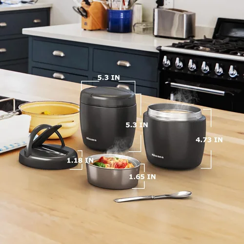 Miniatura 6 de Termo para Comida Caliente 32OZ, Frasco de Comida con Aislamiento al Vacío para Adultos, Termo de Sopa de Acero Inoxidable de Boca Ancha a Prueba
