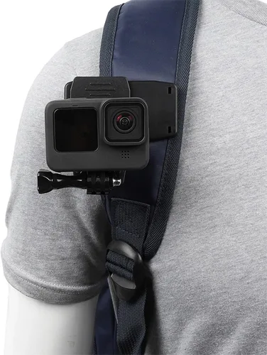 Miniatura 7 de momerch Soporte para correa de hombro para mochila 360 con clip de bolsa con base de adaptador de trípode de liberación rápida compatible con Go Pro
