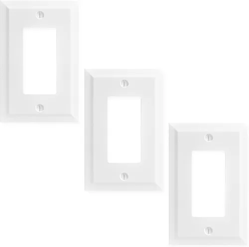 Miniatura 29 de Questech Cubiertas de tomacorrientes, placas de pared dúplex individuales, placas de interruptor de 1 banda, tamaño estándar, cubiertas de toma