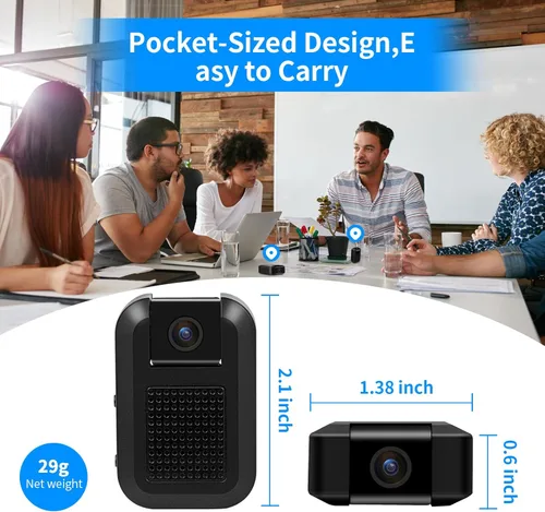 Miniatura 4 de DUVIX Mini cámara WiFi cámara oculta 1080P HD pequeña cámara de vigilancia inalámbrica con lente giratoria de 180° detección de movimiento visión