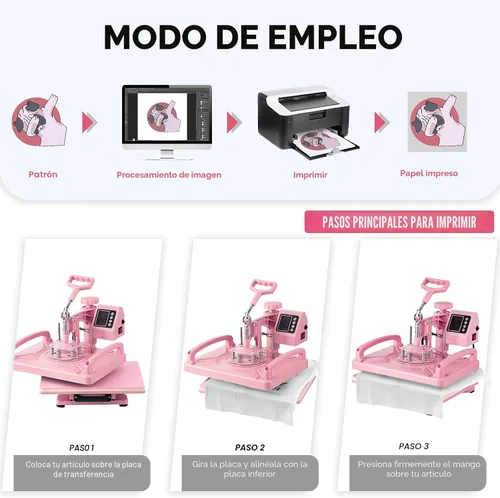Miniatura 8 de Hitgrand Prensa de calor de 12 x 15 pulgadas, máquina de prensa de calor para camisetas, prensa de calor 8 en 1 con prensa de vaso de 30 onzas