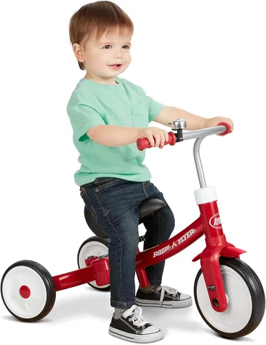 Radio Flyer Trike de triple juego, para edades de 1 a 3 años, bicicleta de triciclo o equilibrio 3 en 1, transformación sin herramientas, asiento