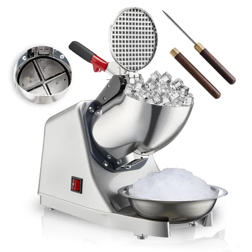 Miniatura 2 de Blue Ice Crusher Shaver Electric 300W Snow Cone Maker Machine 440lbs/hr Shaved Ice Machine Stainless Steel Kitchen Electric Ice Crusher Free Ice