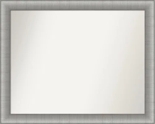 Miniatura 163 de Amanti Art Espejo de baño plateado para sobre fregadero, 28 x 47 pulgadas, espejo rectangular de plata imperial, marco de madera tradicional de gran
