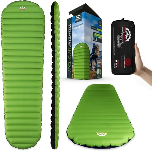 Gear Doctors ApolloAir 5.2 R-Value [484g] Colchoneta de camping ultraligera con aislamiento inflable — Colchoneta para mochilero — Colchón de