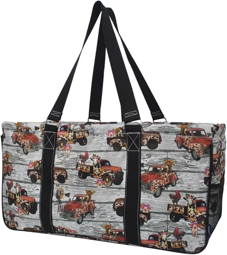 Miniatura 246 de NGIL Bolsa de comestibles reutilizable extra grande plegable de gran tamaño para comestibles, almacenamiento, picnic, playa, Estampado