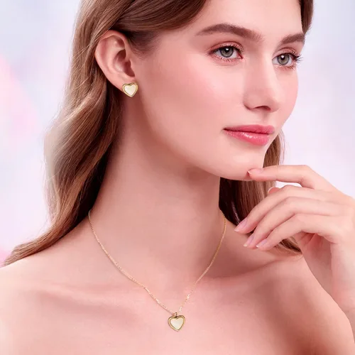 Miniatura 2 de Temoto Valentines Day Girlfriend Gifts Necklace - Gold Carnelian Crystal Heart Necklace for Women Teen Girls Love Gifts for Her