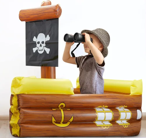 Miniatura 5 de Cunhill Enfriador hinchable de barco pirata de Halloween, enfriador hinchable para decoración de fiesta de cumpleaños Gasparilla, suministros