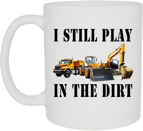 Rogue River Tactical Taza de café divertida, la mejor taza de trabajador de la construcción, todavía juego con tractores, retroexcavadora, camión,