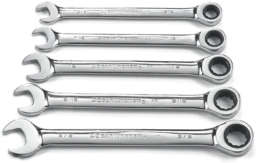 GEARWRENCH Juego de llaves combinadas de trinquete de 5 piezas, 12 puntos, SAE - 93005