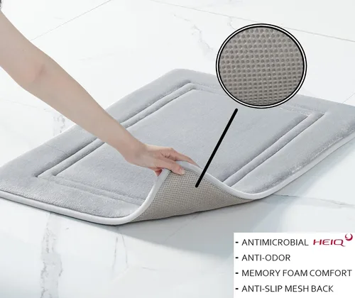 Miniatura 5 de Truly Calm - Juego de 2 alfombrillas de espuma viscoelástica de poliéster azul de 2 piezas de 20 x 32 pulgadas, sólido para hombres y mujeres
