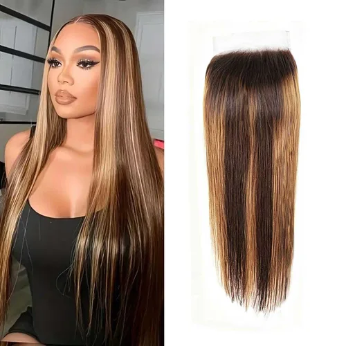Miniatura 34 de Cierre de encaje transparente de 6 x 6 pulgadas, cierre de cabello humano real, 6 x 6 pulgadas, prearrancado con cabello de bebé, línea capilar