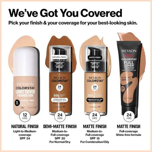 Miniatura 8 de Revlon ColorStay - Base líquida de cobertura ligera, maquillaje hidratante de larga duración sin peso con SPF 35, cobertura ligera y media
