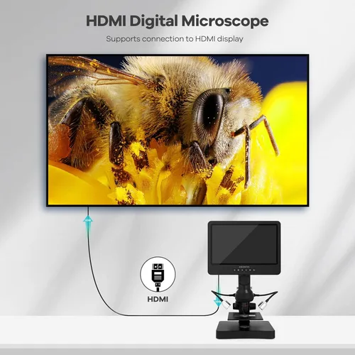 Miniatura 4 de Andonstar AD249S-P Microscopio digital HDMI de 10.1 pulgadas, grabación de video UHD de 4000 x 3 lentes 2160P, kit de microscopio biológico