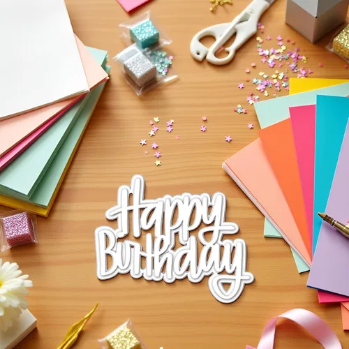 Miniatura 5 de Troqueles de corte de metal de feliz cumpleaños, para álbumes de recortes, álbum de fotos papeCraft para hacer tarjetas, herramienta de grabado