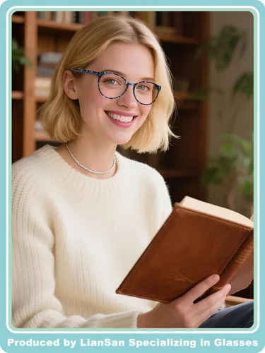 Miniatura 2 de LianSan Lentes de lectura para mujeres con lentes de bloqueo de luz azul, lectores elegantes de marco grande con bisagra de resorte para mujeres