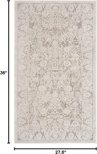 Miniatura 2 de SAFAVIEH Reflection Collection - Alfombra decorativa, 2 pies 3 pulgadas x 3 pies, color beige y crema, no desprende pelusa y es fácil de limpiar