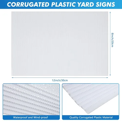 Miniatura 2 de Pinkunn 24 Pack Corrugated Plastic Board 3/16 Inch Thick Poster Sheet Waterproof Board Sheets Blank Yard Signs for Indoor and Outdoor Use, Party
