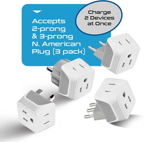 Miniatura 8 de Ceptics Juego de 4 adaptadores de enchufe europeos, Estados Unidos a Europa, Italia, Alemania, Inglaterra, España, Italia, Islandia, Francia