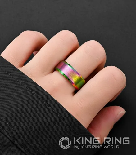 Miniatura 4 de King Ring Anillos de tungsteno de 4680.394 in Anillos de tungsteno con acabado mate superpulido, coloridos, diseñados en Estados Unidos