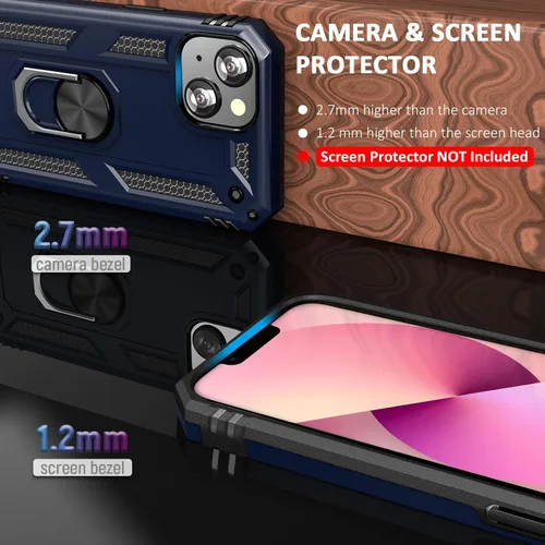 Miniatura 2 de ADDIT Funda para iPhone 13 Mini Phone Case iPhone 13 Mini, con anillo de soporte, soporte magnético para automóvil, grado militar, resistente
