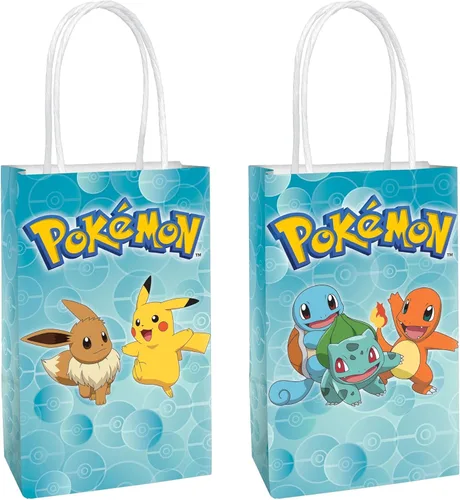 Miniatura 7 de Bolsas de papel kraft impreso, 8.25 x 5.25 x 3 pulgadas, 8 piezas, perfectas para fiestas, regalos y golosinas, unicornio encantado