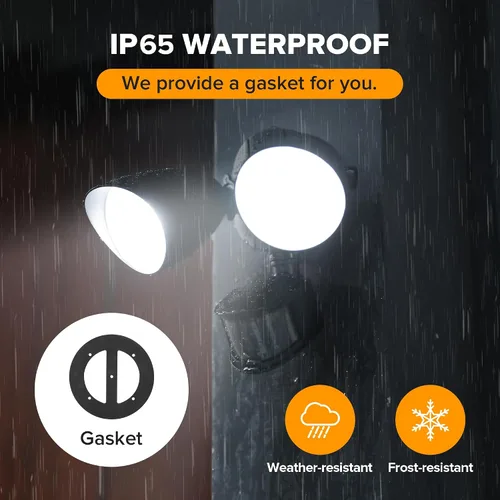 Miniatura 6 de UME Paquete de 2 Luces LED de Seguridad de 32W 3500 Lúmenes con Sensor de Movimiento para Exteriores, Luz Diurna 5000K, IP65 Impermeable, del Negro