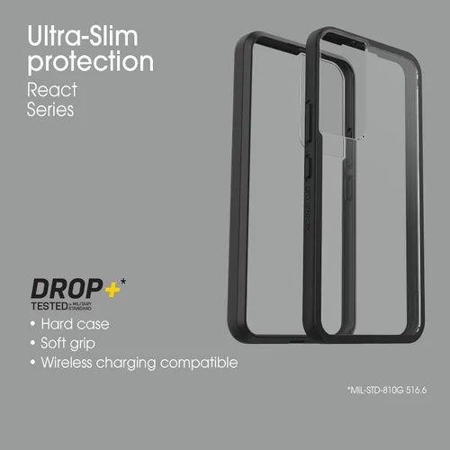 Miniatura 5 de OtterBox Funda para Galaxy S22 Prefix Series, cristal negro (negro/transparente), ultrafina, apta para bolsillo, bordes elevados que protegen