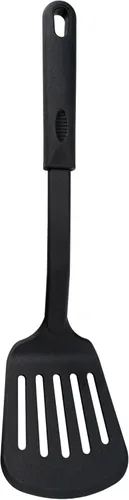 Norpro 905 - Espátula de nailon de alta resistencia al calor, redonda ranurada, 11.5 pulgadas, color negra, 13 pulgadas, Negro