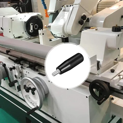 Miniatura 5 de uxcell Vástago roscado macho giratorio de la manija M5 de la máquina del volante para la fresadora
