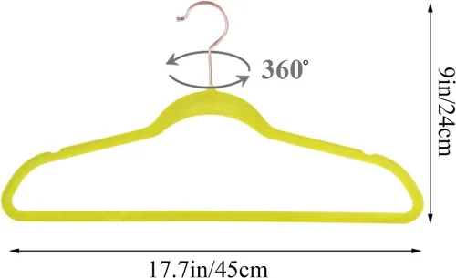 Miniatura 9 de VECELO Perchas de terciopelo de alta calidad resistentes (paquete de 60), antideslizantes y ahorran espacio con 8 clips para los dedos y soporte