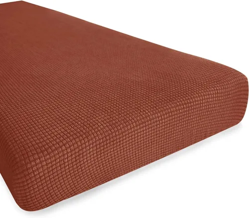 Miniatura 27 de Hokway Fundas de cojín elásticas para sofá Fundas de cojín para sofá Fundas de cojín de asiento de sofá Funda protectora de cojín(Chocolate, Mediano)