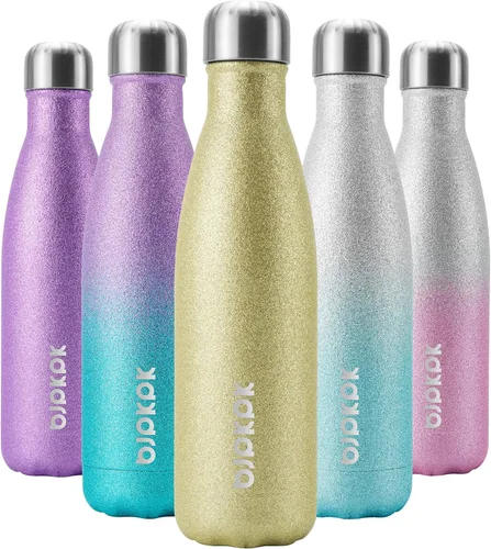 Miniatura 85 de BJPKPK Botella de Agua Aislada 17oz Botellas de Agua de Acero Inoxidable Apta para Lavavajillas Metal Térmica Mantiene Frío y Caliente, Gris Niebla