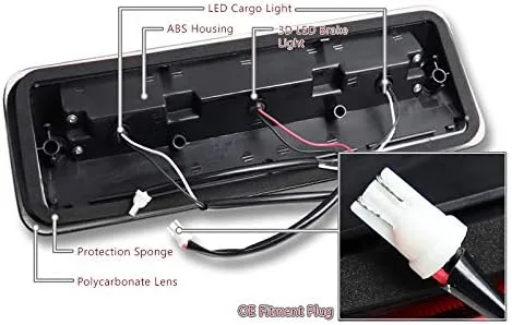 Miniatura 4 de Repuesto para Ford F150 F-150 2004 - 2008 / 2004 - 2008 Ford Lobo / Lincoln Mark LT rojo/blanco LED humo lente alta montaje tercera luz de freno