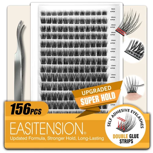 Miniatura 42 de Extensiones de Pestañas DIY Racimos de Pestañas 120 Racimos Pestañas Postizas Efecto 3D Pestañas Individuales Naturales Juego en Casa Kit