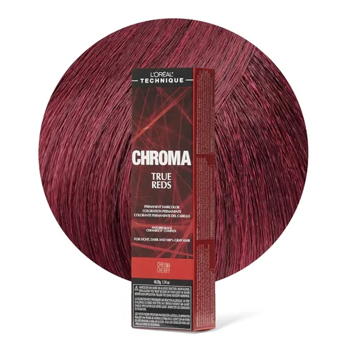 L'Oréal Technique Chroma True Reds Permanent Hair Color - Red Dye For Long-Lasting Color, For Light, Dark and Gray Hair Cereza